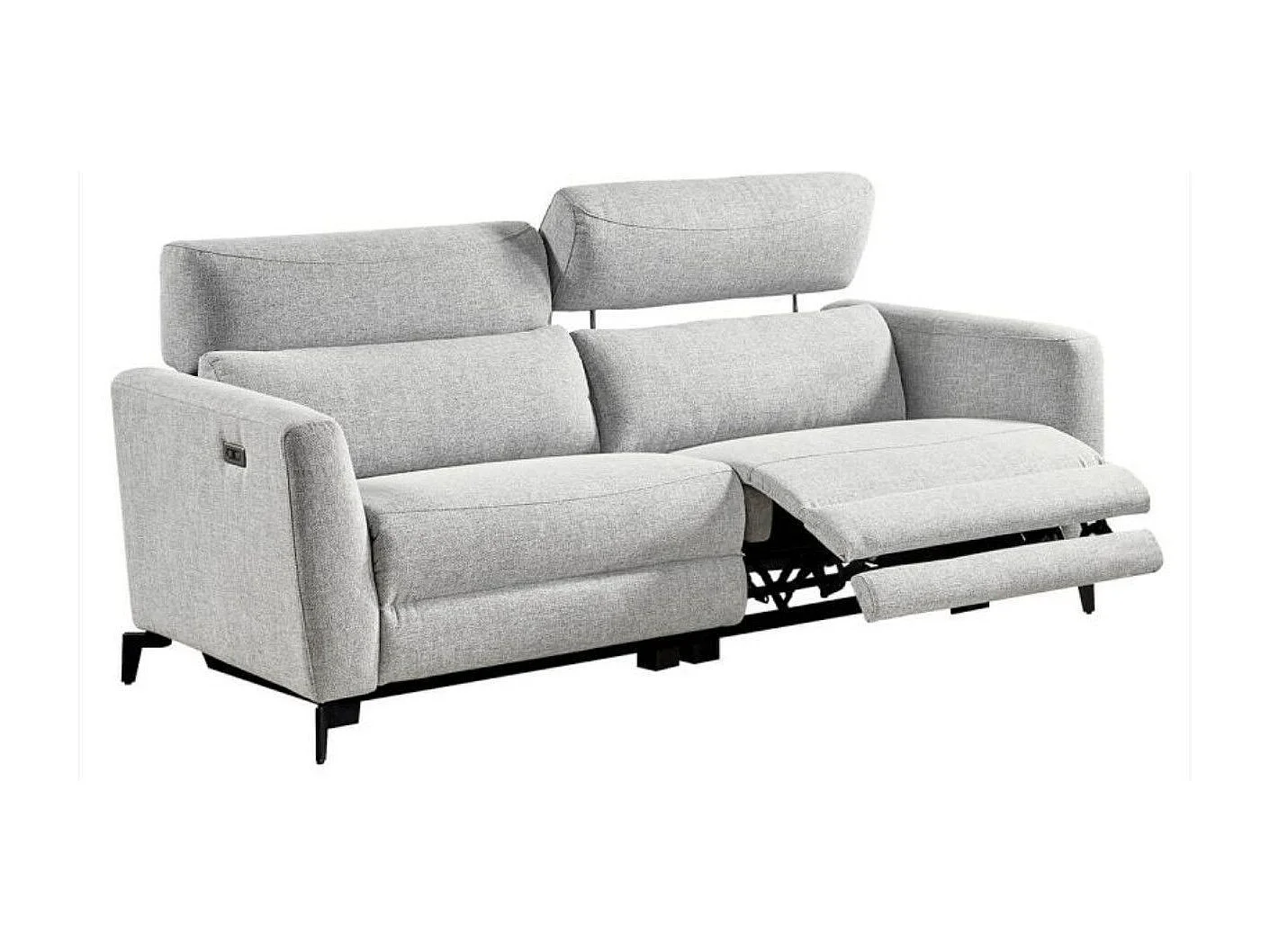 Canapé de relaxation en tissu Bakay-Gris clair-Système Electrique-3 places