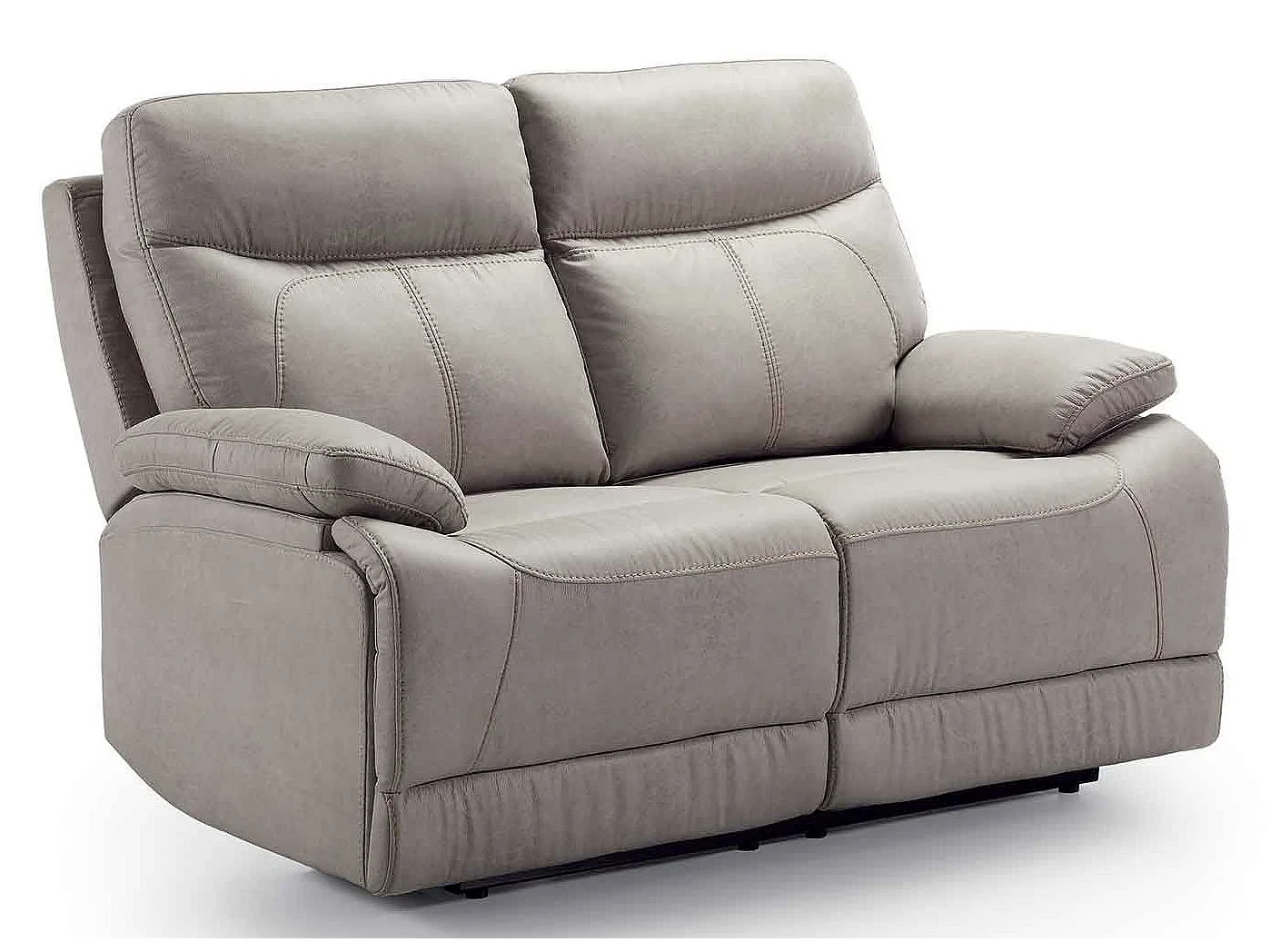 Sofá reclinable eléctrico de microfibra Ducka-Color ribete verde crudo-Sistema Eléctrico-Número de plazas Sillón