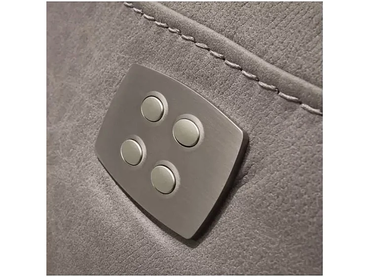 Sofá reclinable eléctrico de microfibra Ducka-Color ribete verde crudo-Sistema Eléctrico-Número de plazas Sillón