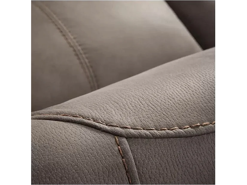 Sofá reclinable eléctrico de microfibra Ducka-Color ribete verde crudo-Sistema Eléctrico-Número de plazas Sillón