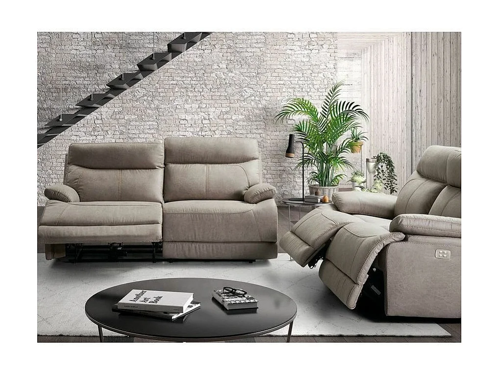 Canapé de relaxation électrique en microfibre Ducka-Couleur Marron-Système Electrique-1 place fauteuil