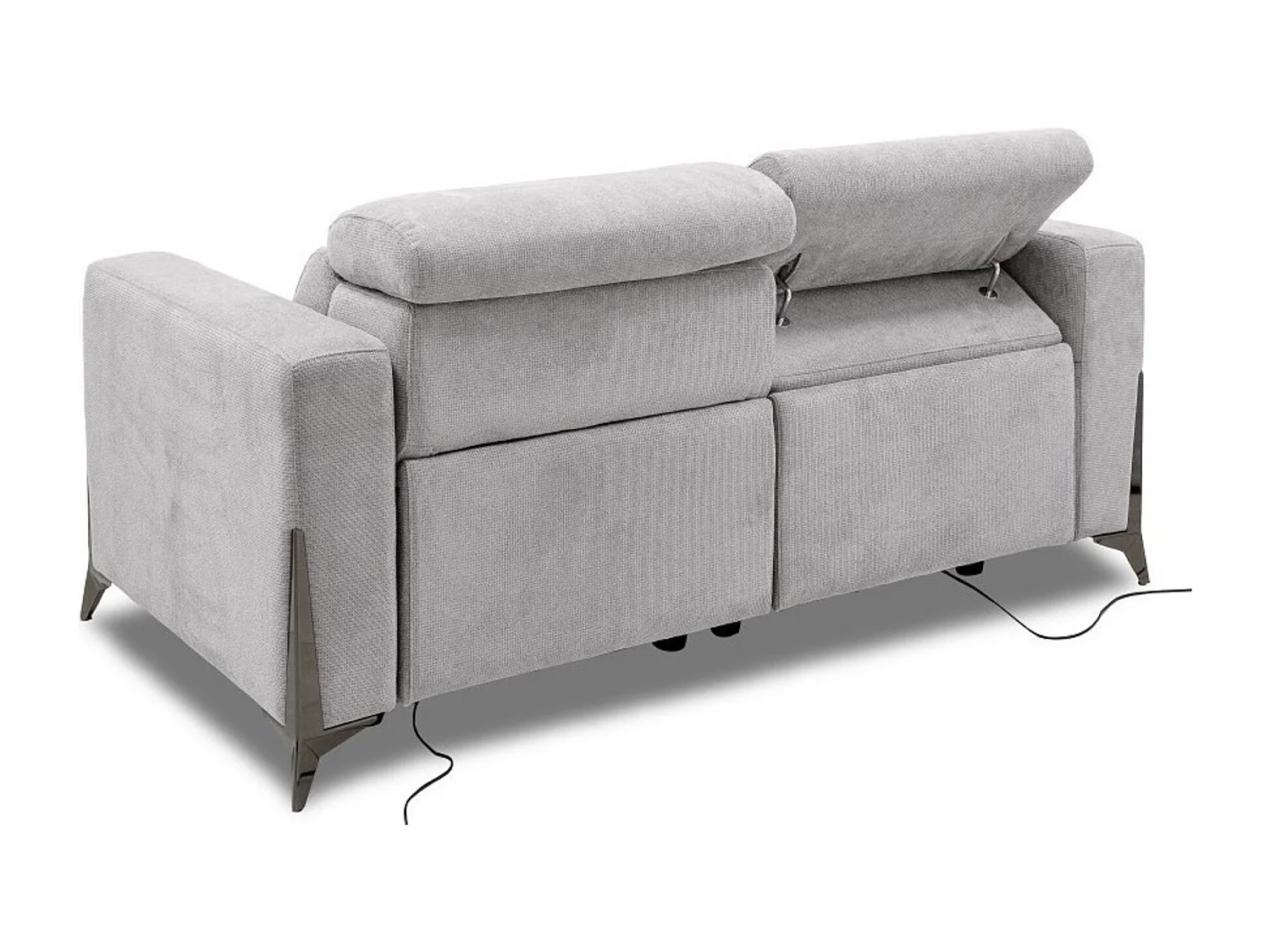 Canapé de relaxation en tissu Bakay-Gris clair-Système Electrique-2 places