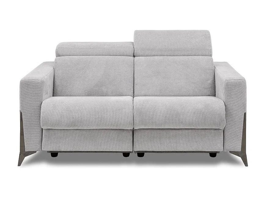 Canapé de relaxation en tissu Bakay-Gris clair-Système Electrique-2 places