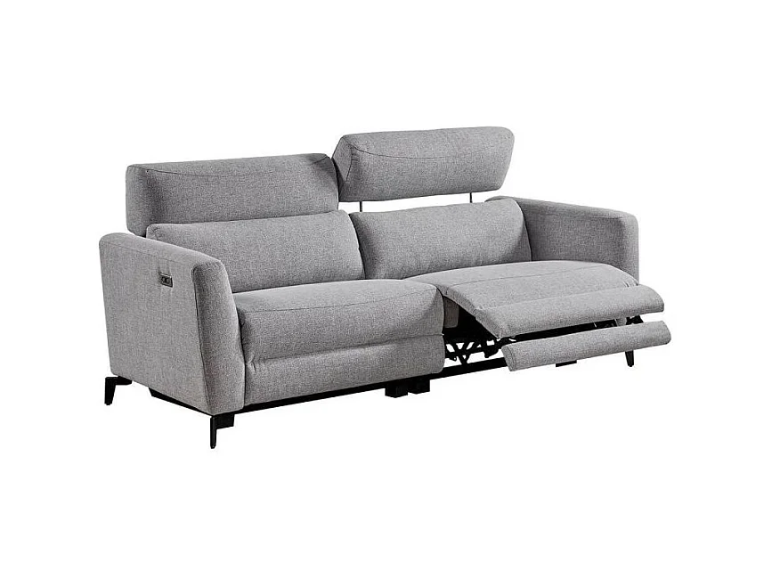 Canapé de relaxation en tissu Bakay-Gris foncé-Système Electrique-2 places