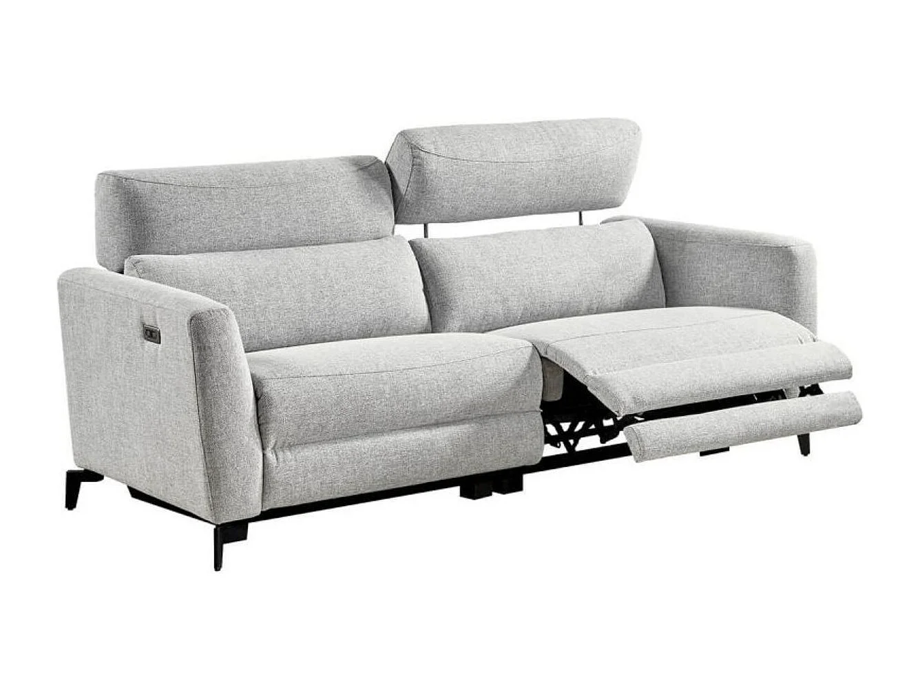 Canapé de relaxation en tissu Bakay-Gris foncé-Système Electrique-2 places