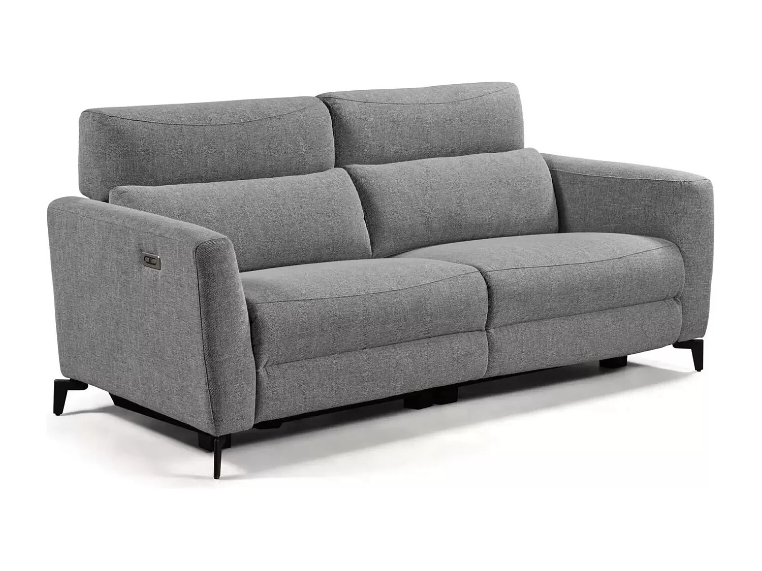 Canapé de relaxation en tissu Bakay-Gris foncé-Système Electrique-2 places