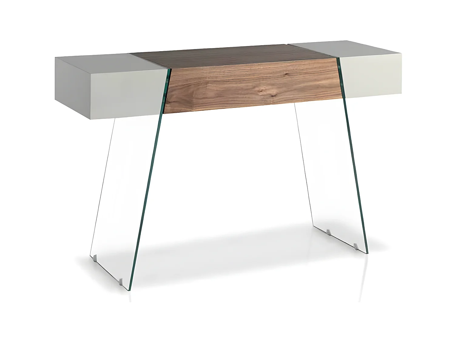 Console moderne bois noyer et laqué Roma-Couleur Turquoise