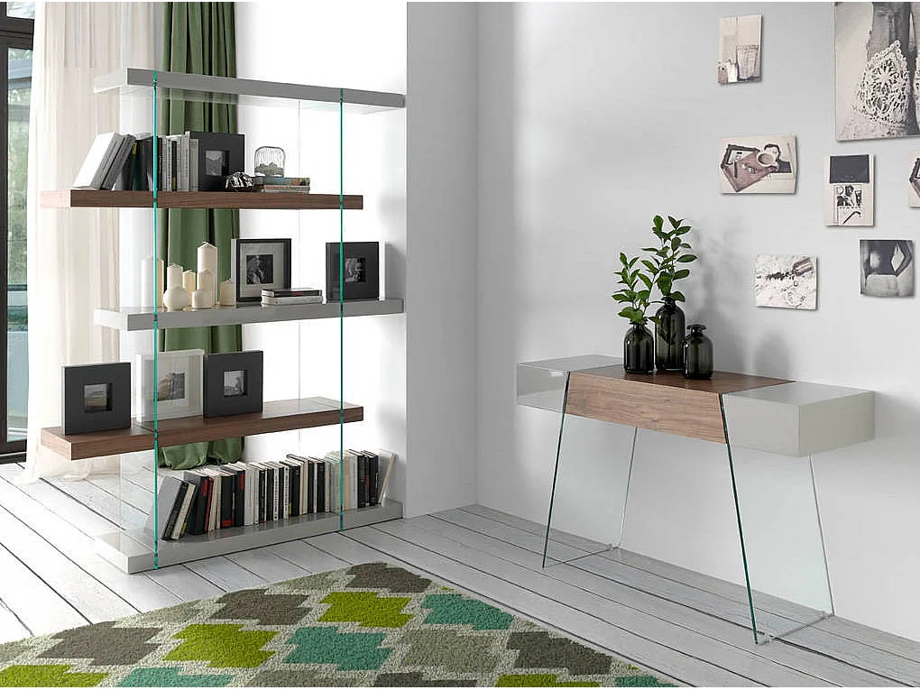 Modern notenhout en gelakte console Roma-Kleur Olijf