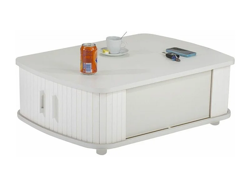 Table basse à rideaux blanche Lohan