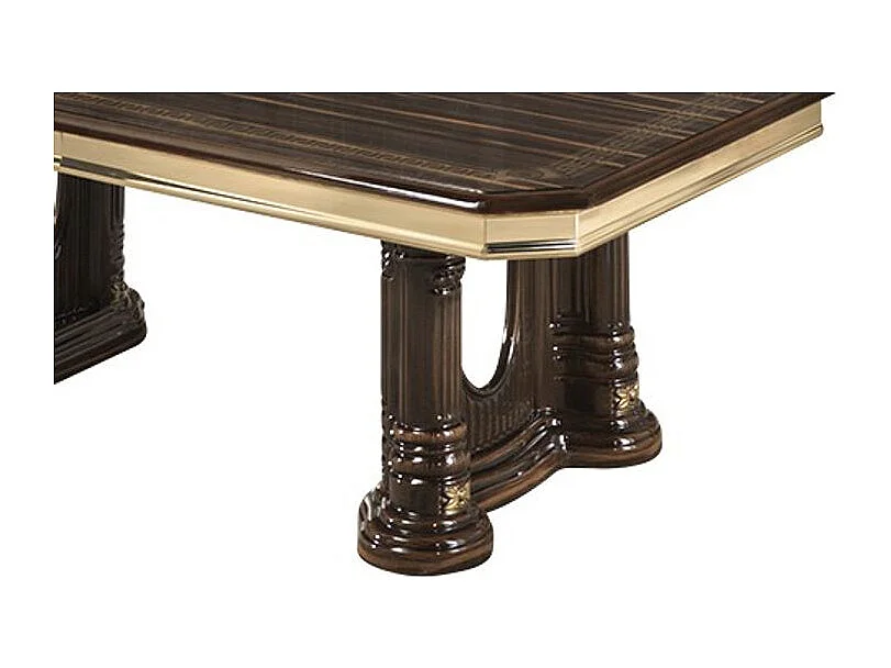 Table basse rectangulaire bois laqué vernis laqué brillant et doré Vinza 130cm