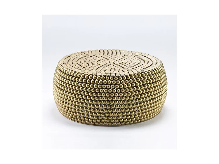 Table basse ronde métal doré D 81cm