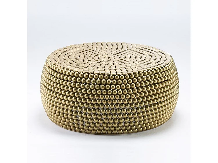 Table basse ronde métal doré D 81cm