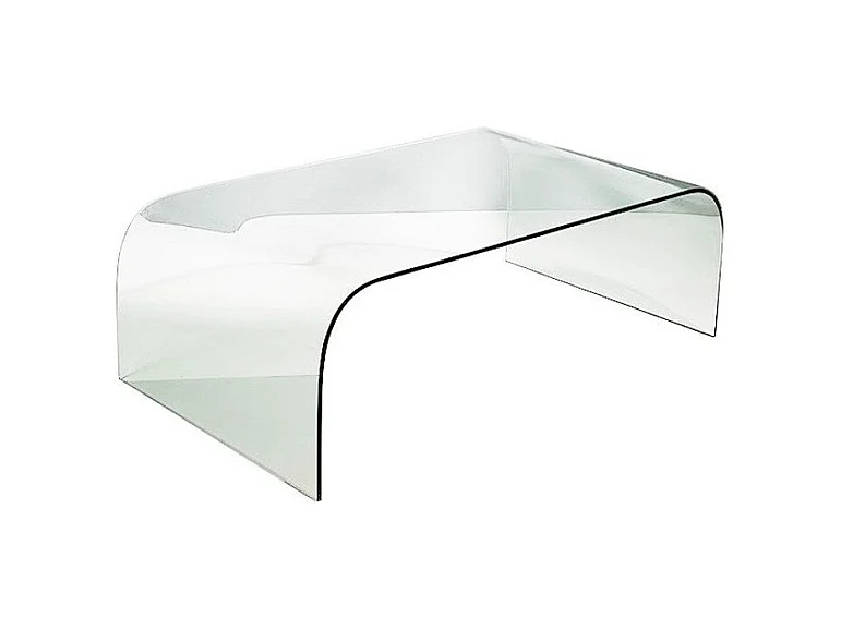 Rechthoekige transparant glazen salontafel 130 cm