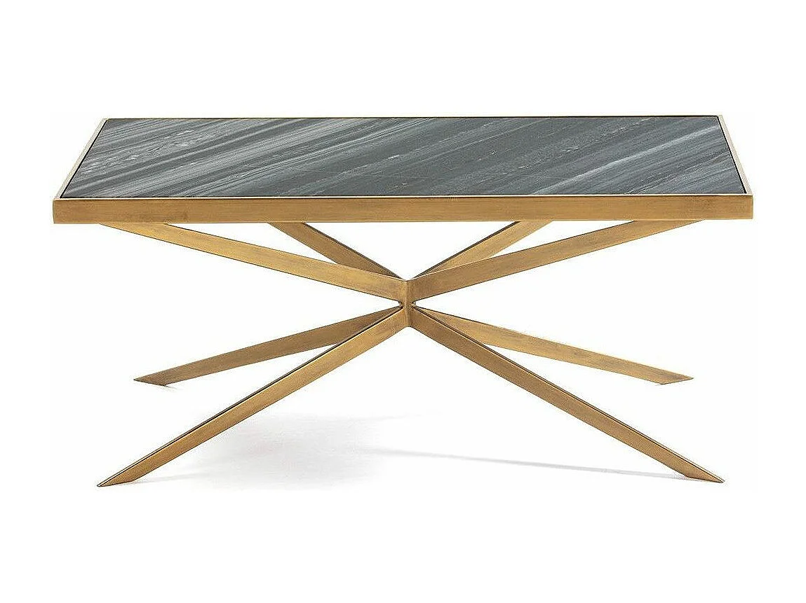 Table basse marbre noir et pieds métal doré 106cm