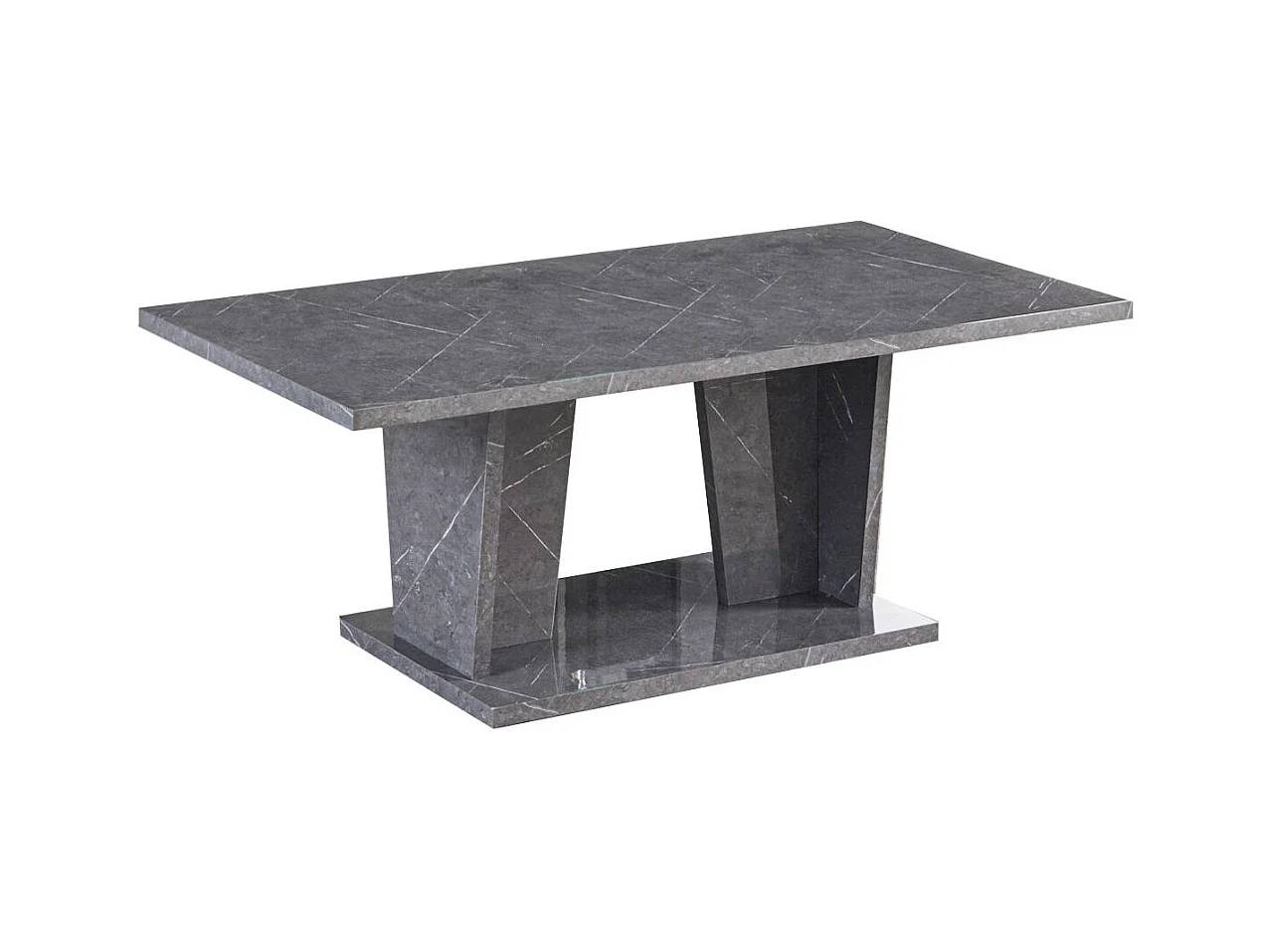 Table basse rectangulaire bois gris effet marbre vernis Botela 120cm