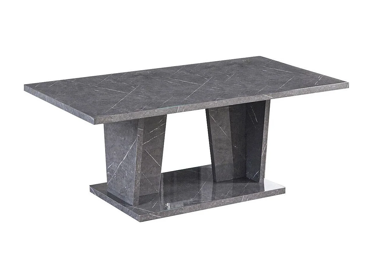 Table basse rectangulaire bois gris effet marbre vernis Botela 120cm