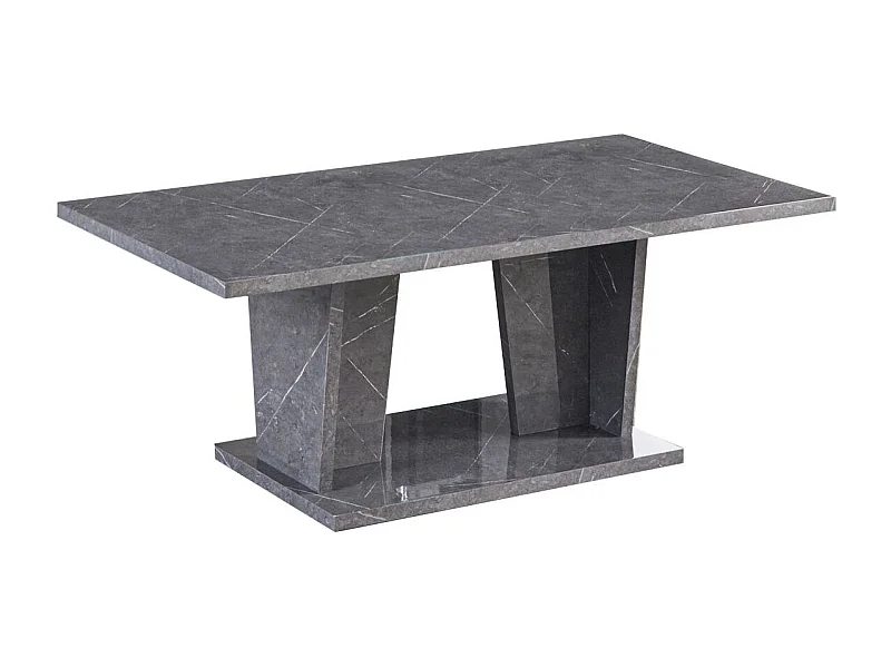 Table basse rectangulaire bois gris effet marbre vernis Botela 120cm