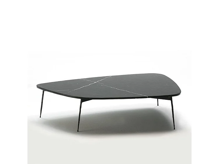 Table basse marbre et pieds métal noir 120cm