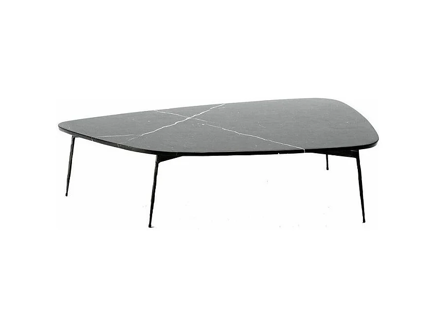 Table basse marbre et pieds métal noir 120cm