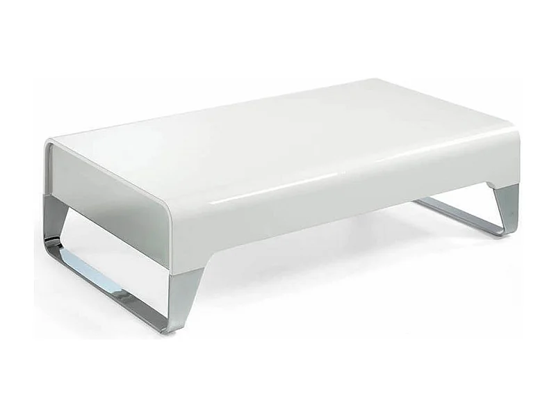 Table basse design laqué et acier chromé Romy 120cm-Couleur Forest