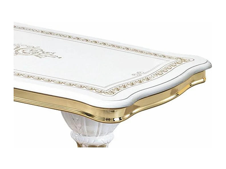 Table basse bois laqué vernis laqué brillant et doré Lesly 130cm