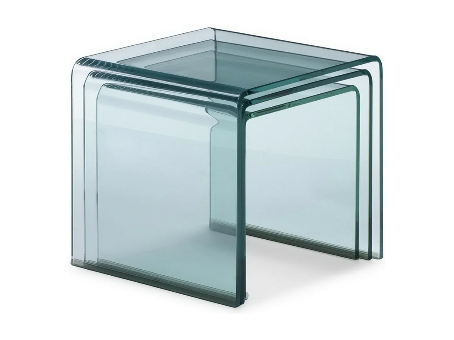 Table gigogne verre trempé transparent Kays - Lot de 3