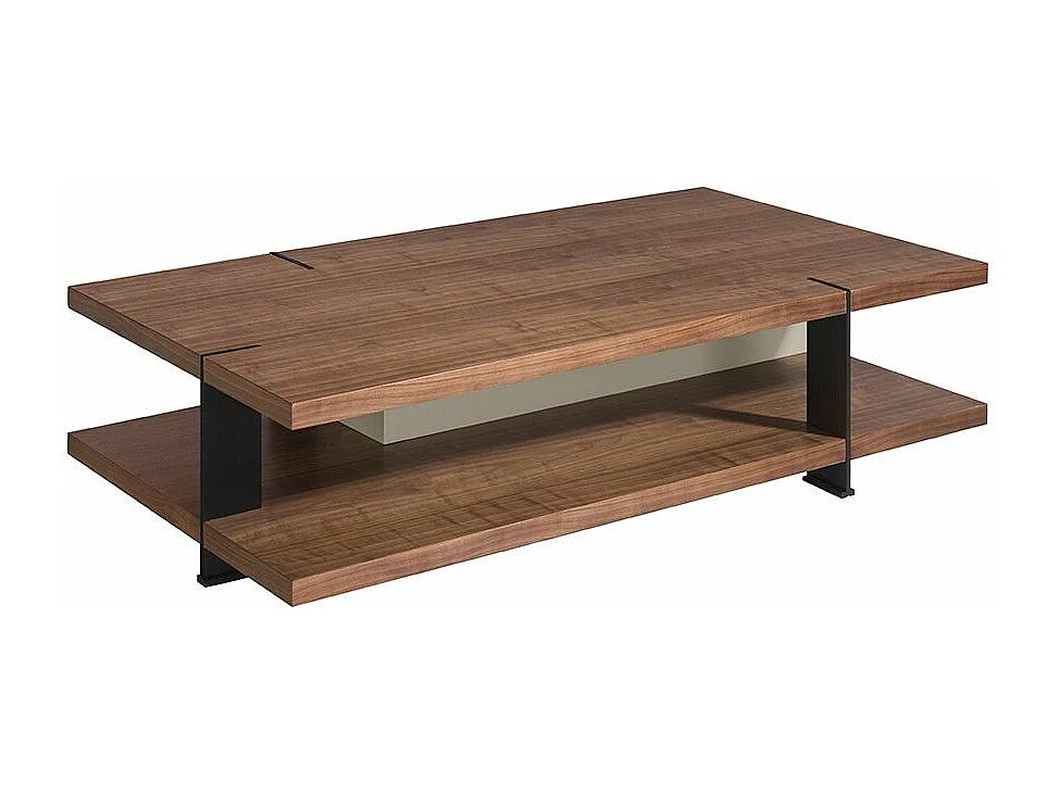 Rechthoekige salontafel in walnoothout en tweekleurig MDF Lofia