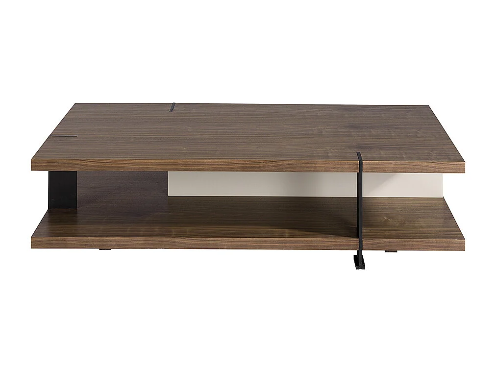 Rechthoekige salontafel in walnoothout en tweekleurig MDF Lofia