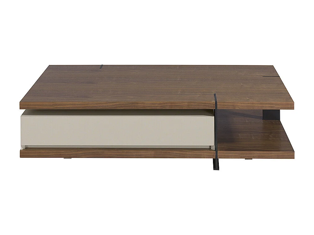 Rechthoekige salontafel in walnoothout en tweekleurig MDF Lofia