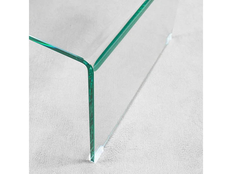 Table d'appoint Galaxy en verre courbe 80x45x35 cm