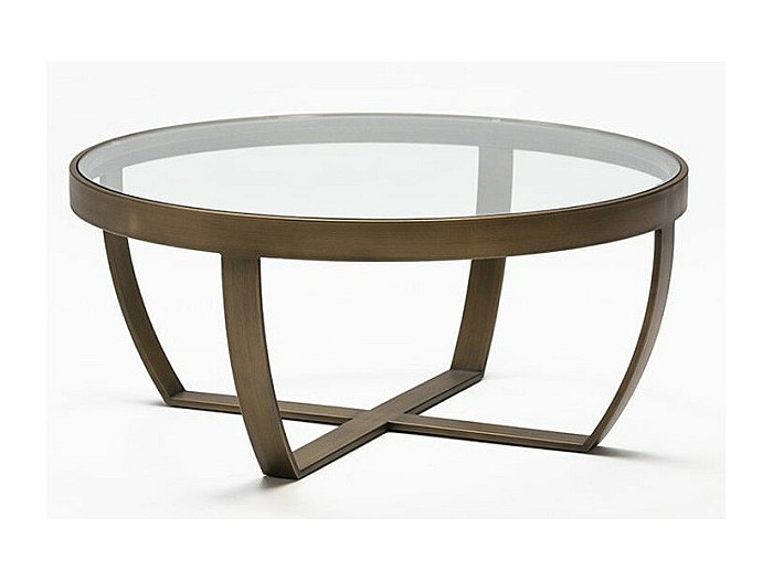 Set de 2 table basse métal bois chêne table ronde