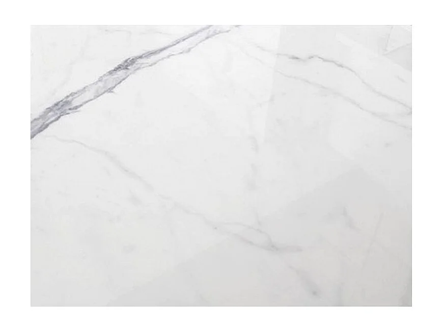 Majestua rechthoekige salontafel met porseleinen marmeren blad en chroomstaal