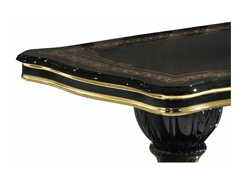 Table basse bois laqué vernis laqué brillant et doré Lesly 130cm