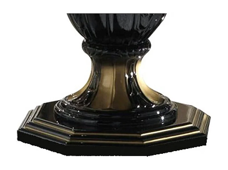 Table basse bois laqué vernis laqué brillant et doré Lesly 130cm