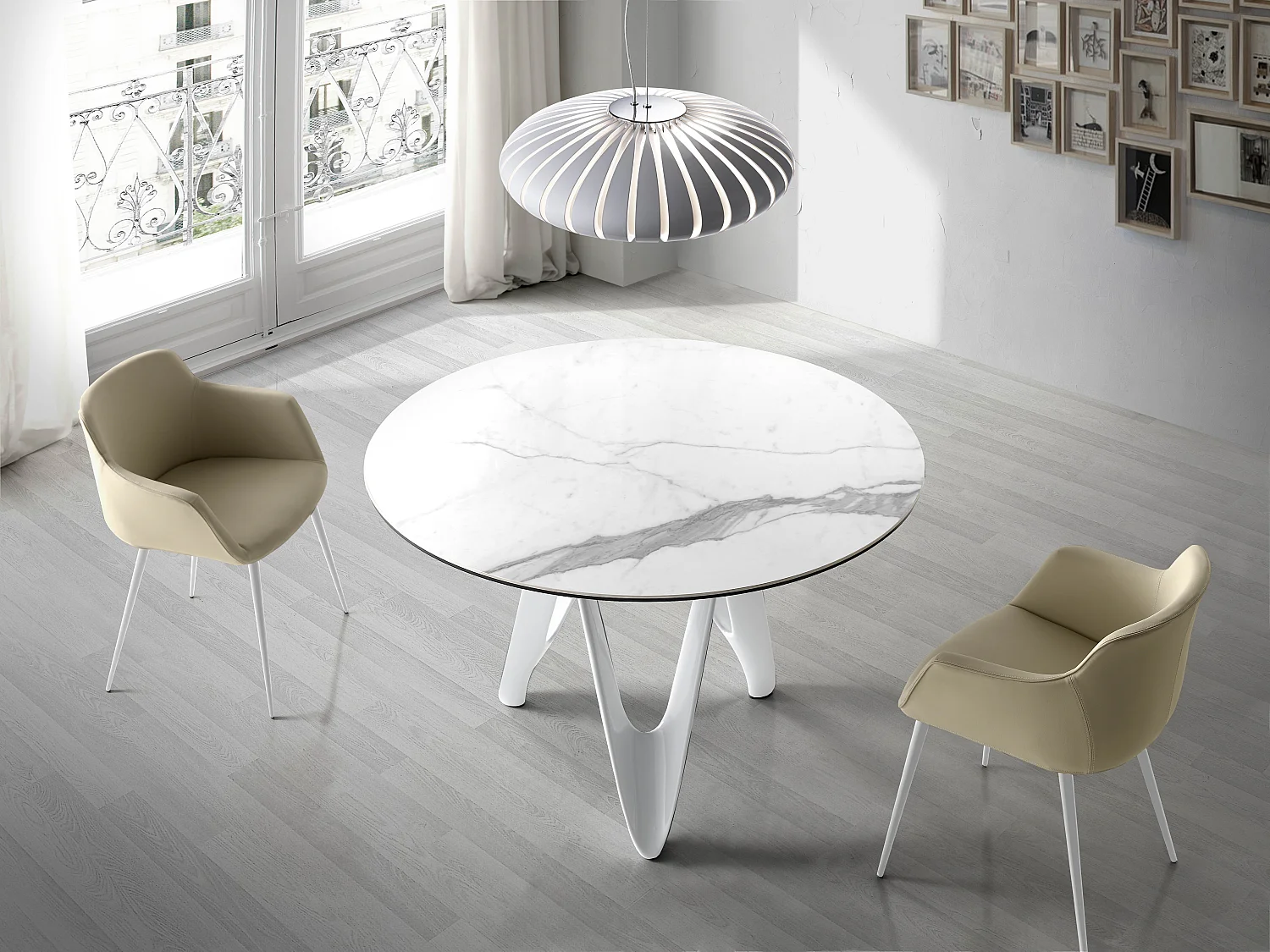 Chaise en tissu et pieds en acier Keva - Lot de 2-Couleur MIRAGE 55