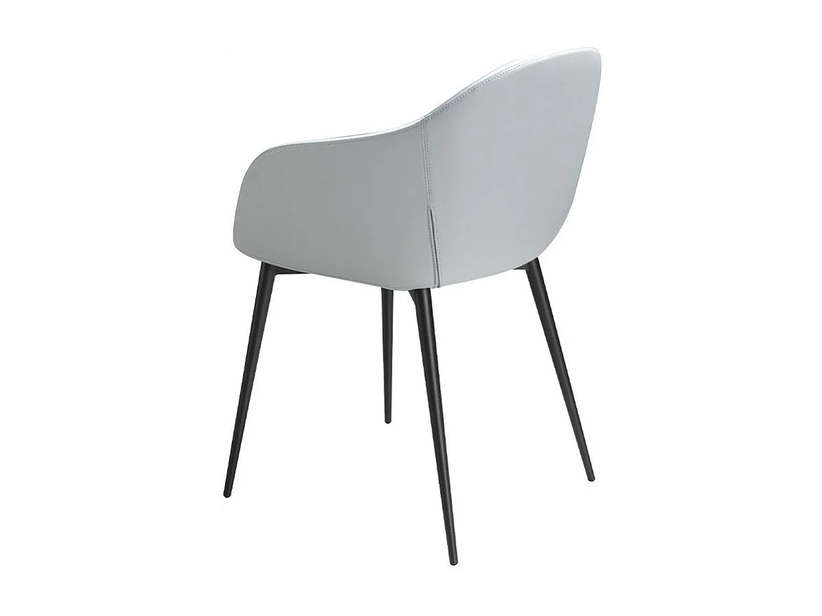 Chaise velours et cuir éco pieds en acier noir Lucie - Lot de 2-Couleur MIRAGE 24