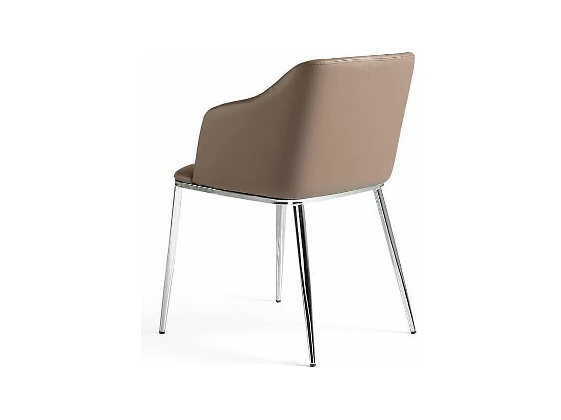 Fauteuil moderne simili et pieds acier chromé Dyana - Lot de 2-Couleur Aqua 61 Bleu clair