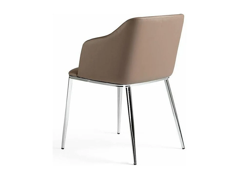 Fauteuil moderne simili et pieds acier chromé Dyana - Lot de 2-Couleur Aqua 61 Bleu clair