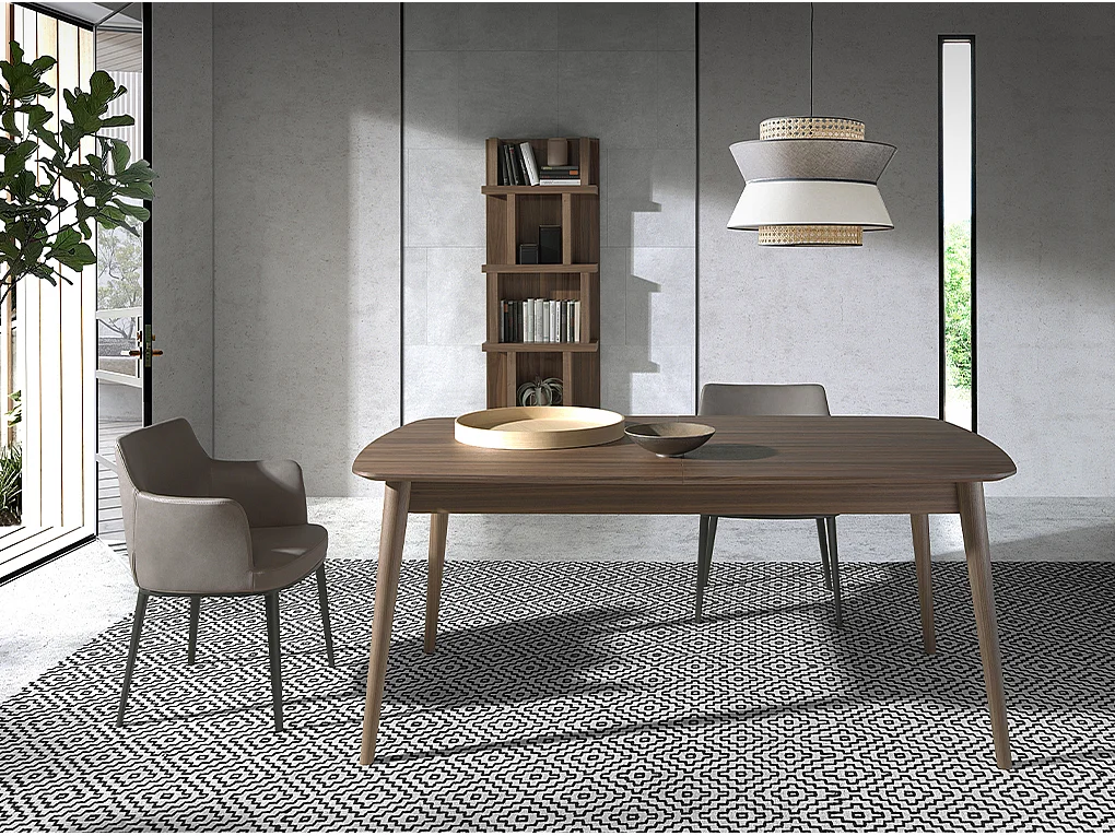 Chaise en tissu de vison et pieds en acier noir Raka - Lot de 2-Couleur MIRAGE 52