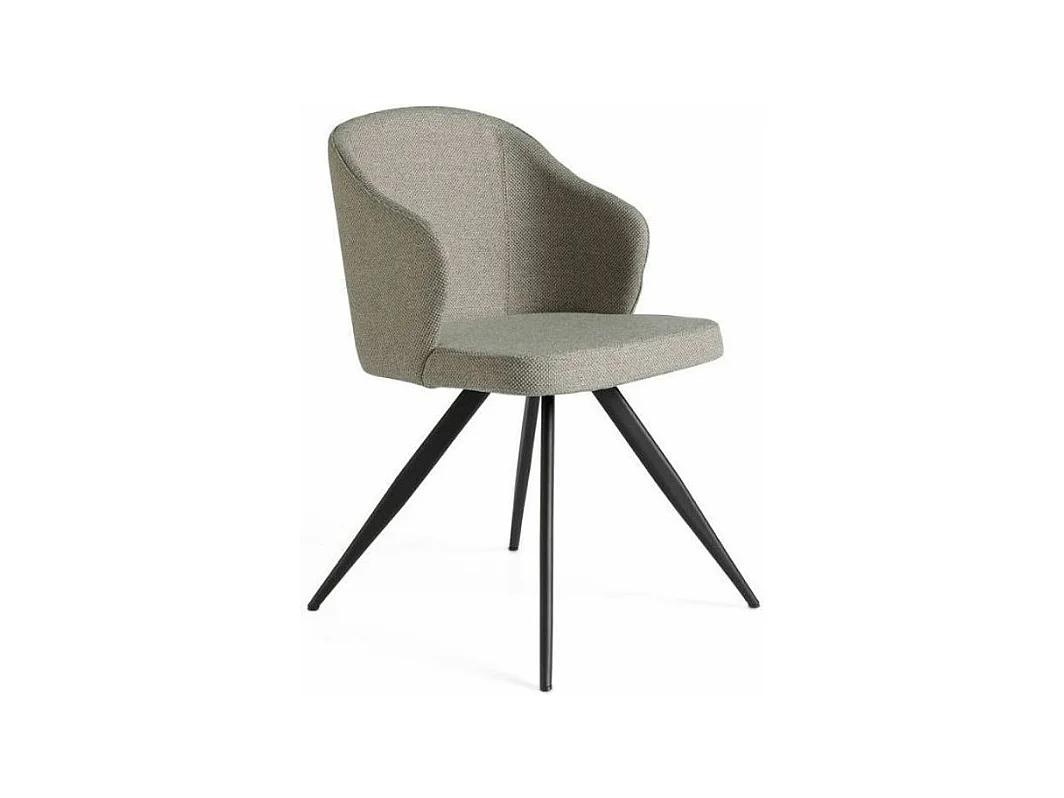 Chaise tissu et pieds acier noir Elany - Lot de 2-Couleur MIRAGE 30