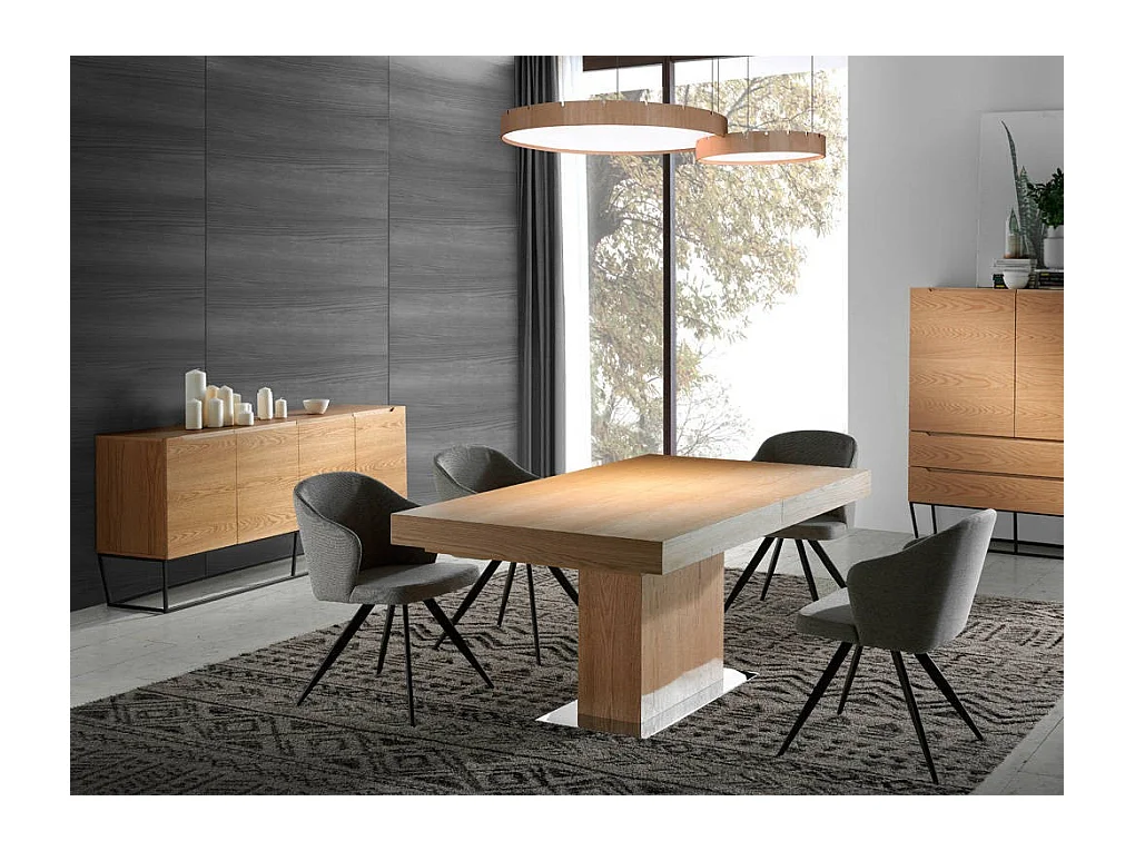 Chaise tissu et pieds acier noir Elany - Lot de 2-Couleur MIRAGE 30