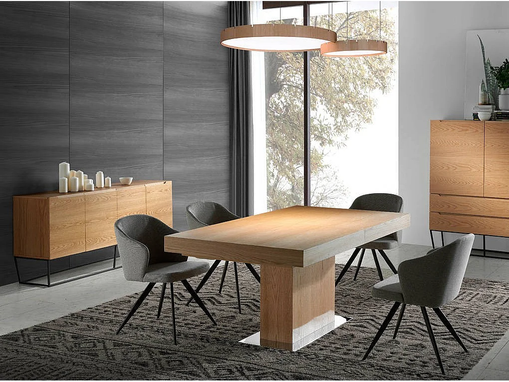 Chaise tissu et pieds acier noir Elany - Lot de 2-Couleur MIRAGE 30