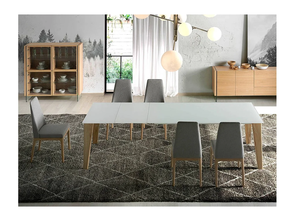 Chaise tissu et pieds chêne clair Louisa-Couleur MIRAGE 46