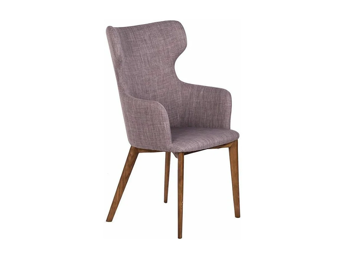 Chaise avec accoudoirs tissu et pieds bois de frêne Paola-Couleur MIRAGE 45