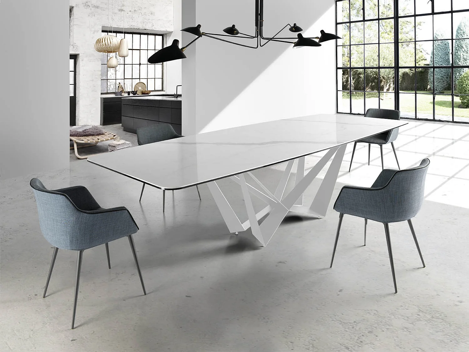 Chaise en tissu et pieds en acier Keva - Lot de 2-Couleur DUO 07