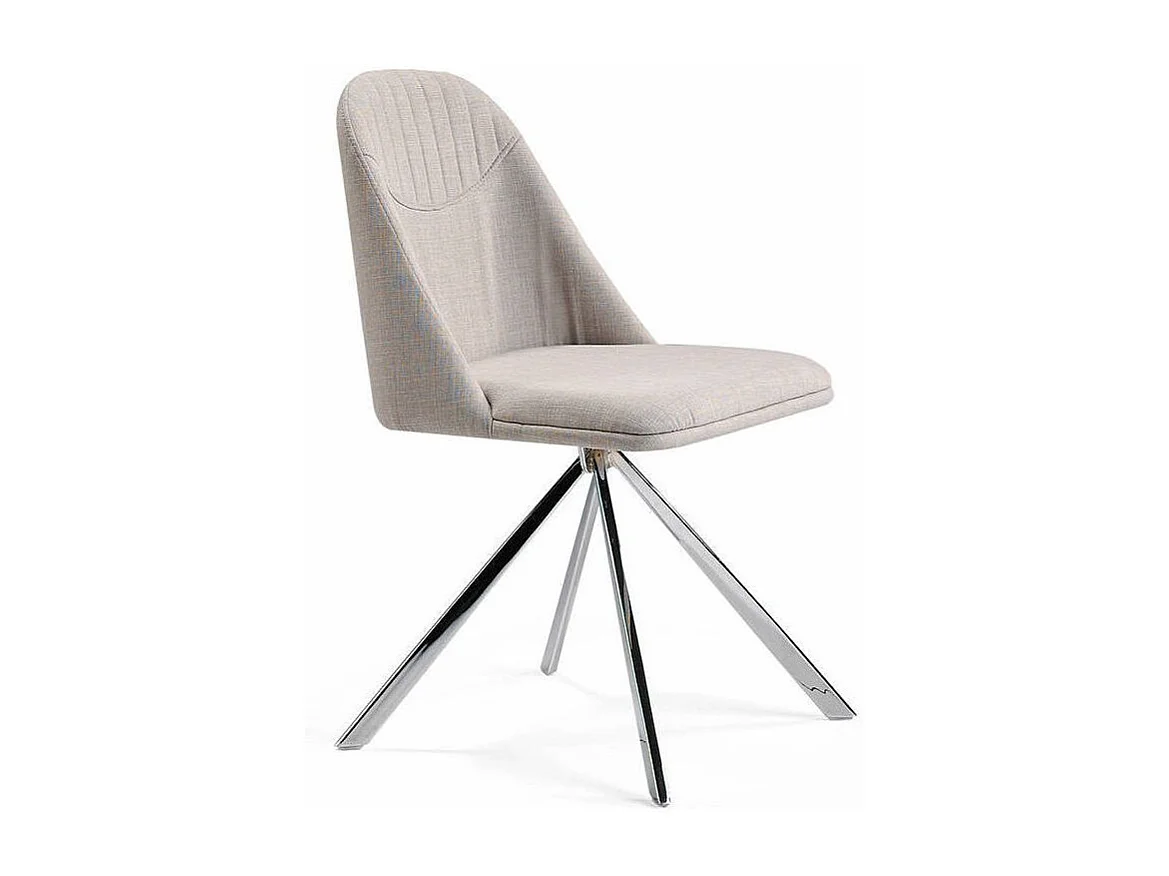 Chaise design simili cuir et pieds acier chromé Manoro-Couleur Aqua 07 Sable
