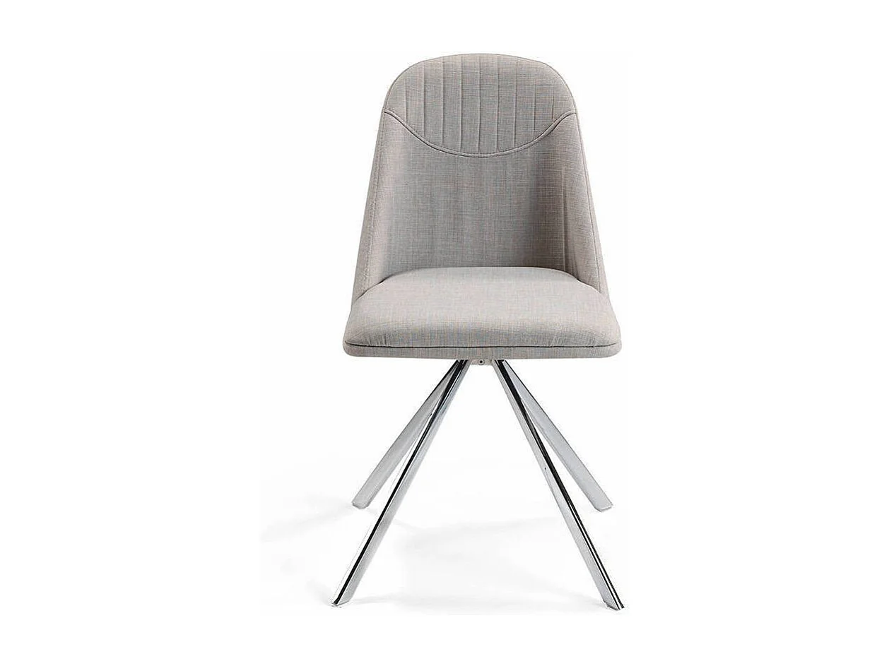 Chaise design simili cuir et pieds acier chromé Manoro-Couleur Aqua 07 Sable