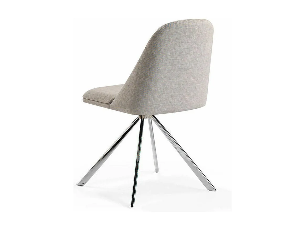 Chaise design simili cuir et pieds acier chromé Manoro-Couleur Aqua 07 Sable