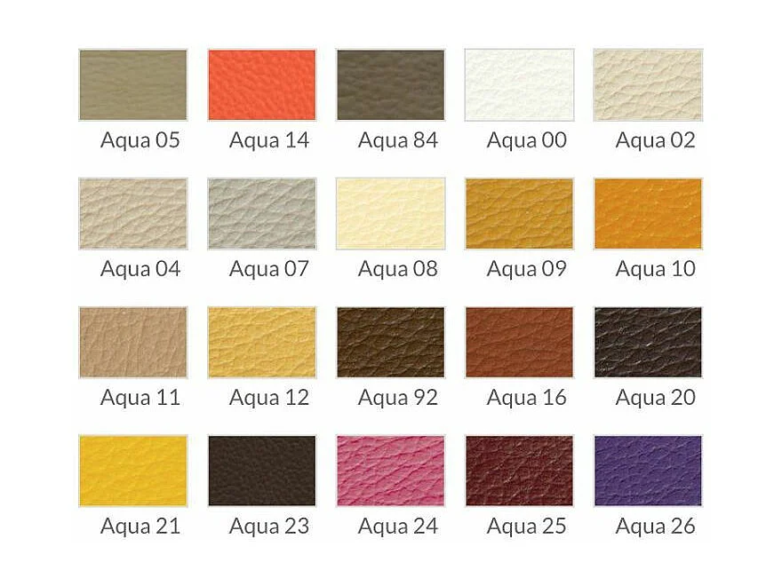 Chaise design simili cuir et pieds acier chromé Manoro-Couleur Aqua 07 Sable