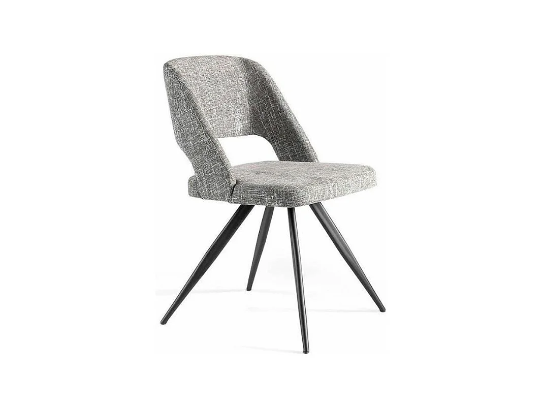 Chaise tissu et pieds acier noir Kaninawa - lot de 2-Couleur MIRAGE 05